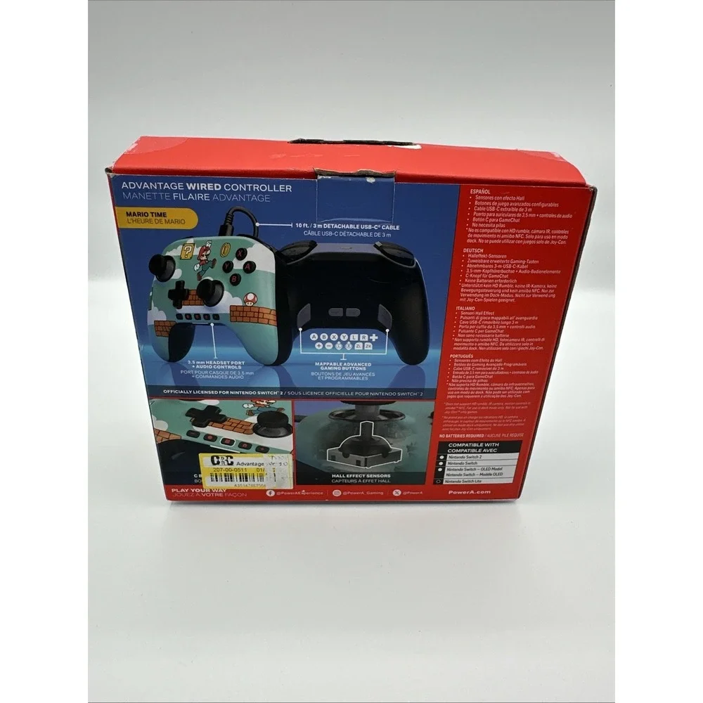 Power A Advantage Wired Controller for Nintendo Switch 2 Mario Open Box